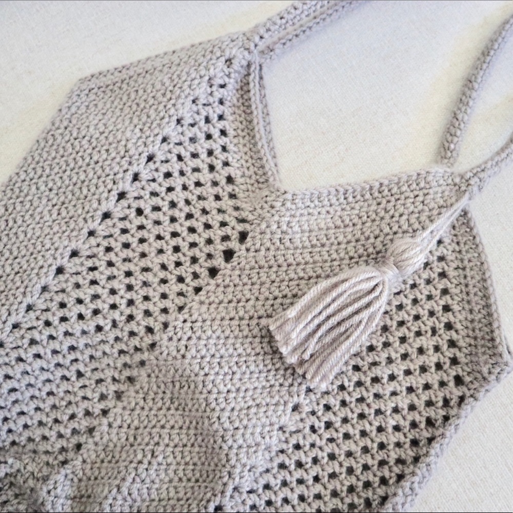 Boho handmade crochet tote bag